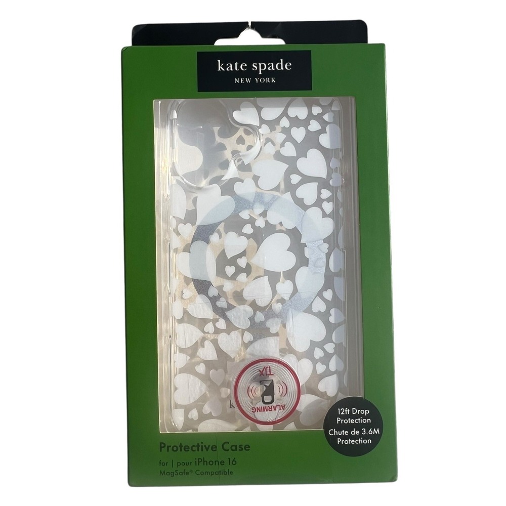 Kate Spade iPhone 16 Clear Hearts Magsafe Protective Case